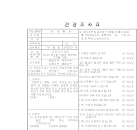 건강 조사표 건강 조사표